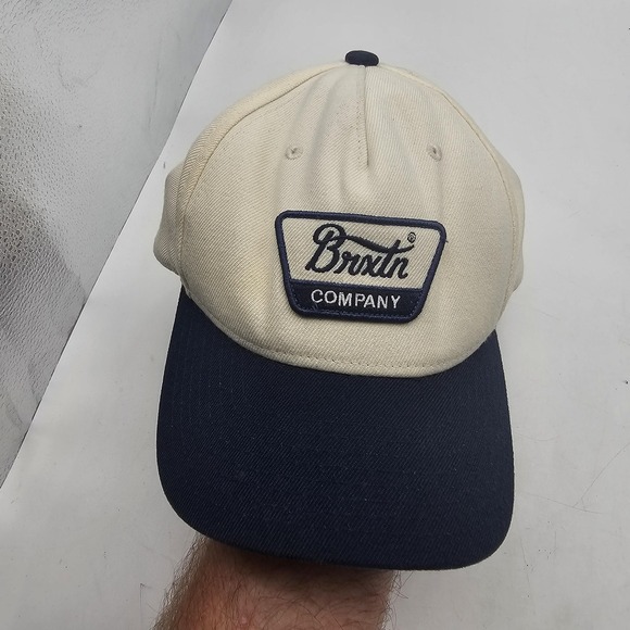 Brixton Other - Brixton Company Hat Cap Snap Back Mens One Size Beige Navy Baseball Patch Logo